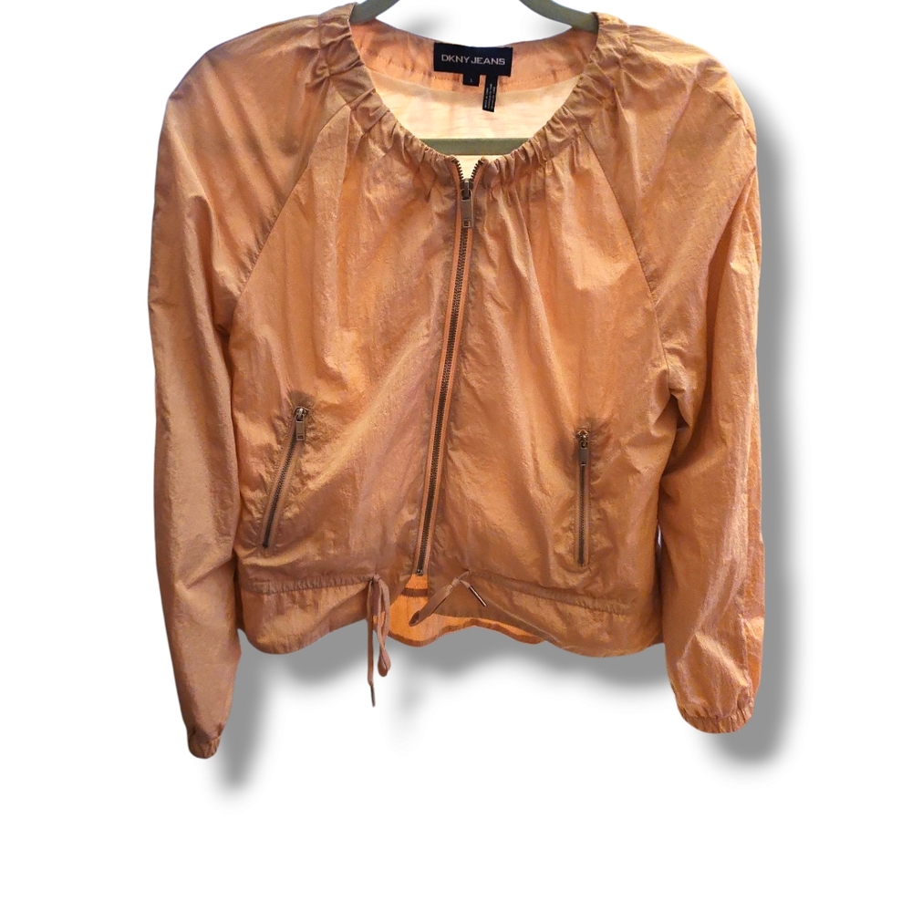 DKNY JEANS Blush Pink Windbreaker Bomber Jacket Small